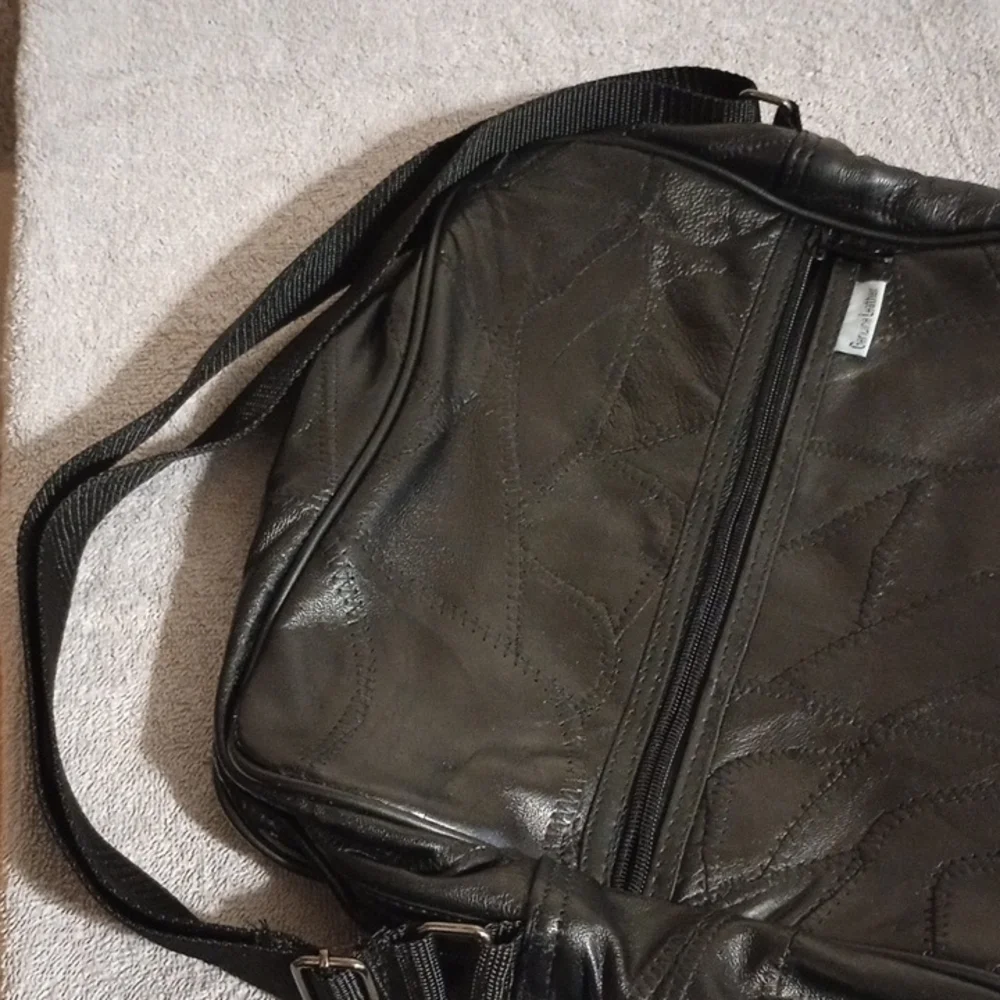 Elegant Black Genuine Leather Laptop Bag